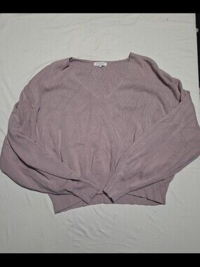 Crescent women's large purple ribbed sweater #25